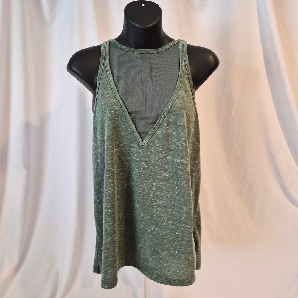 Victoria Sport Sage‎ Green Mesh Inset Tank Top - Size S